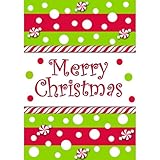 Merry Christmas - Polka Dot Garden Size 12 Inch x 18 Inch Decorative Flag