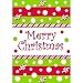 Merry Christmas - Polka Dot Garden Size 12 Inch x 18 Inch Decorative Flag