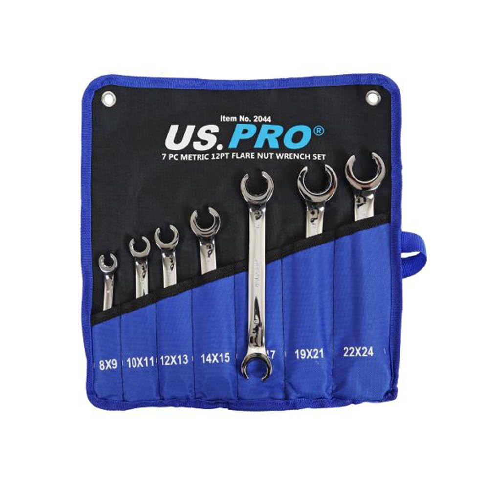 US PRO B2044 7pc Brake Flare Nut Spanners Wrench Set 8-24mm
