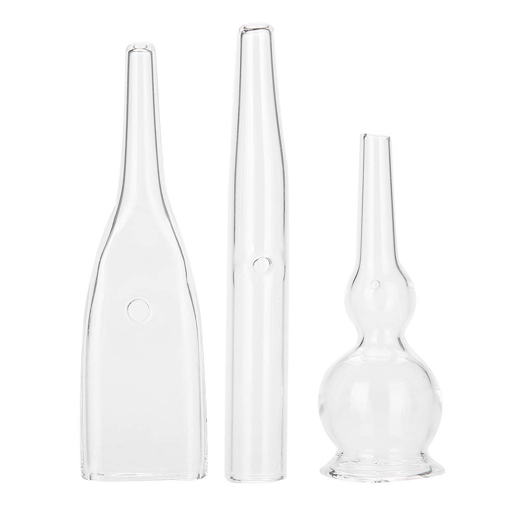 Lwuey Glass Pipes for Blackhead Remover, 3pcs Vacuum Tube Replacement Deep Facial Cleanser Machine Beauty Face Spa Accessories Removing Kit Tool Set Processional Skin Care Electric Suction Home