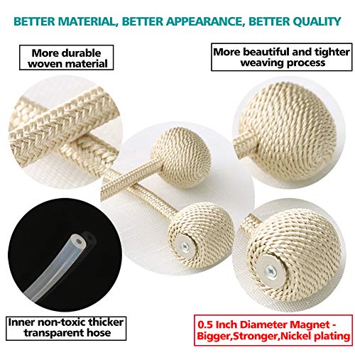 image for DEZENE Curtain Tiebacks with Magnetic,The Most Convenient Drape Tie Ba
