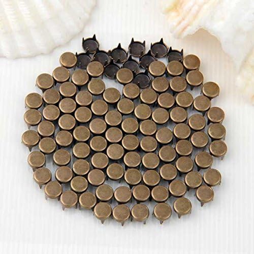 Vikeva 100 Bronze Copper Round Rivet Spike Studs Spots DIY Rock Punk 6x5mm