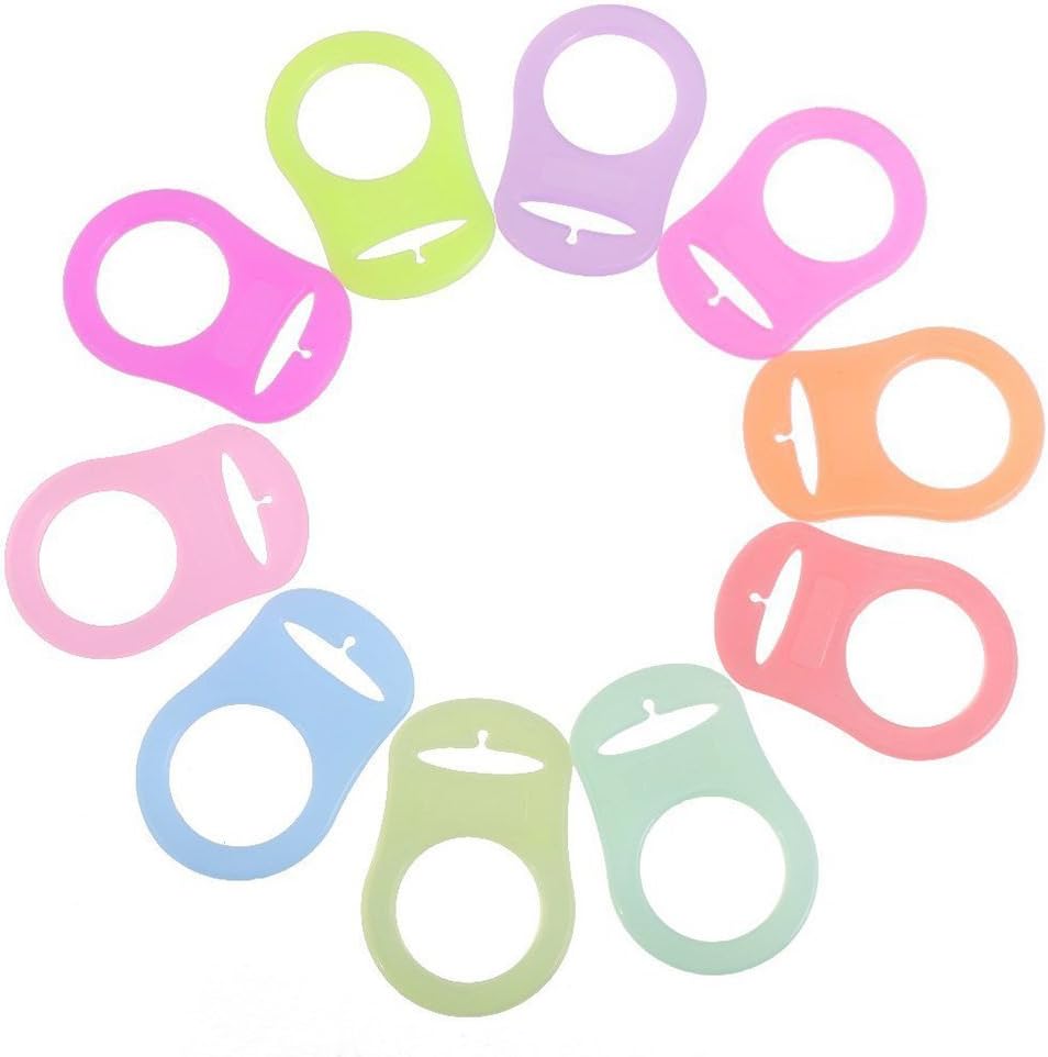 Jiaqinsheng Ten pcs Soft Silicone Baby Dummy Pacifier Clip Holder Nipple Ring