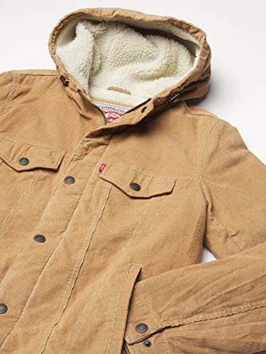 levi's men's corduroy sherpa hooded trucker jacket