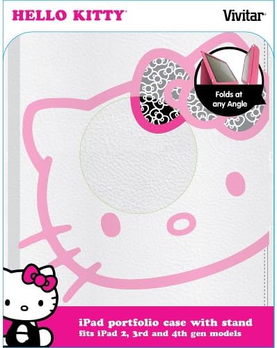Hello Kitty iPad Portfolio Case with Stand Fits iPad 2nd, 3rd and 4th Gen