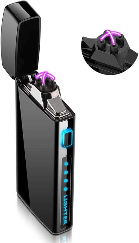 Briquet Electrique Briquet Coupe Vent Rechargeable Usb Avec Indicateur De Batterie Pour Cigarette Bougies Feux D Artifice S2000 Amazon Fr Cuisine Maison