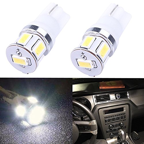 Alla Lighting T10 Wedge 194 168 2825 W5W Super Bright White High Power 5730 SMD LED Lights Bulbs