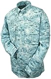 Aqua Design Men Saltwater Vented Long Sleeve Camo Flats Fly Fishing Shirt