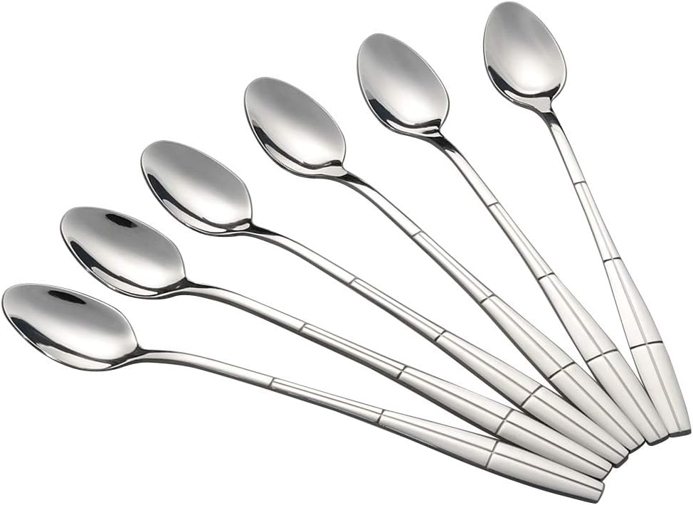 Lot De 2 Cuillères à Thé Glacé Longues – Acier Inoxydable – 21 Cm – Traditionnelles
