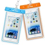 Waterproof iphone 6 Case, 2 Pack Family Set Ace Teah Universal Waterproof Carrying Case - Perfect Dry Bag Waterproof Pouch for iPhone 6S 6 Plus 5S, Samsung Galaxy S6 edge plus, Note 5 4 - Blue, Orange