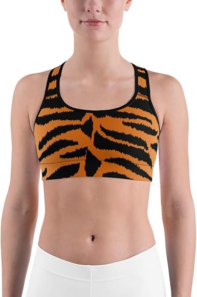 stripe sports bra