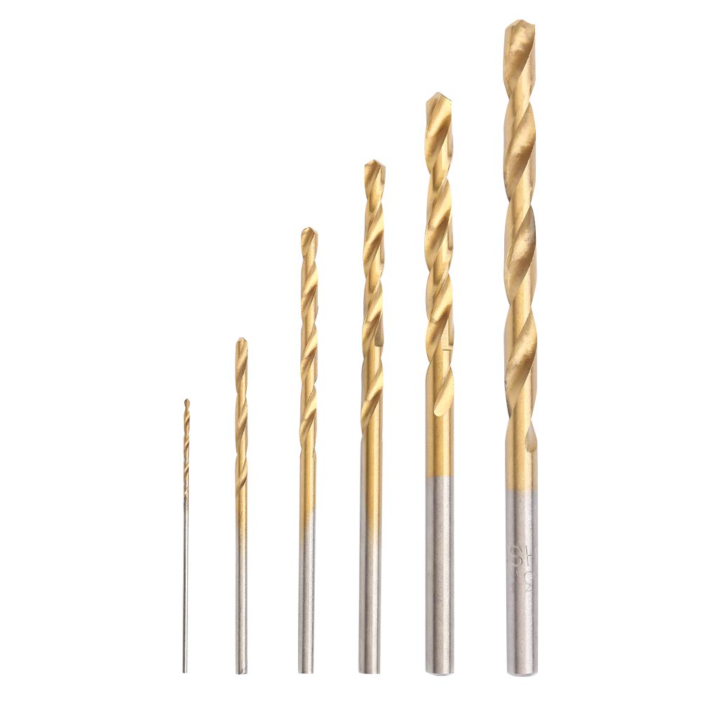 60Pcs Mini Hand Drill High Speed Steel Plating Titanium Left Hand Spiral Drill Bit Straight Hand Twist Drill Tool for Drilling Jobs