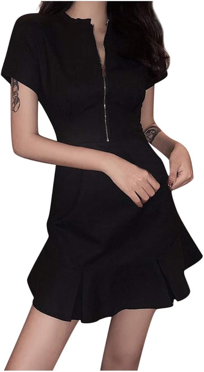 Schwarzes Kleid Knielang Pink Schwarzes Kleid Knielang Pink