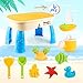 Lovelion Beach Toy Set with Activity Table with Storage Room and Cover Suitable for Toddler Over Fun Sand Toys Set for Girls and Boys Kids Outdoor Toys