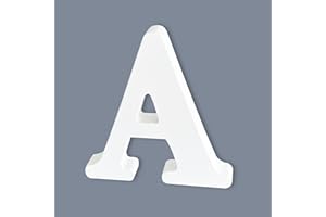 HANWER 6 Inch Wooden Letters, Unfinished Wood Letters for Crafts, White Marquee Alphabet Letters for Party, Home Bedroom Wall Decor, Letter A