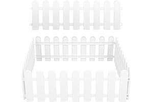 Veemoon 8pcs Outdoor Decorative Plastic Garden Fence 50cm X 16cm Yard Enclosure DIY Courtyard Border