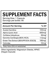 Uncover la quemador de grasas termogénica 1000 mg x 90 Cápsulas, Naturalmente Potente &...