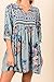 Chuanqi Womens Summer Boho Floral Dresses Casual 3/4 Sleeve Midi T Shirt Dress