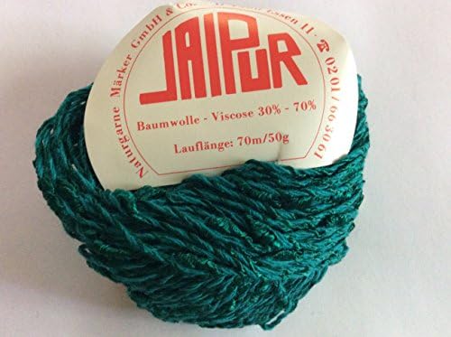 Jaipur #26 - Teal Green Viscose Cotton Twist &amp; Slub Yarn 50 Gram