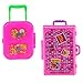 Homyl 2pcs Pink Miniature Plastic Rolling Suitcase Luggage Box for Barbie Dollhouse Decoration Accessory