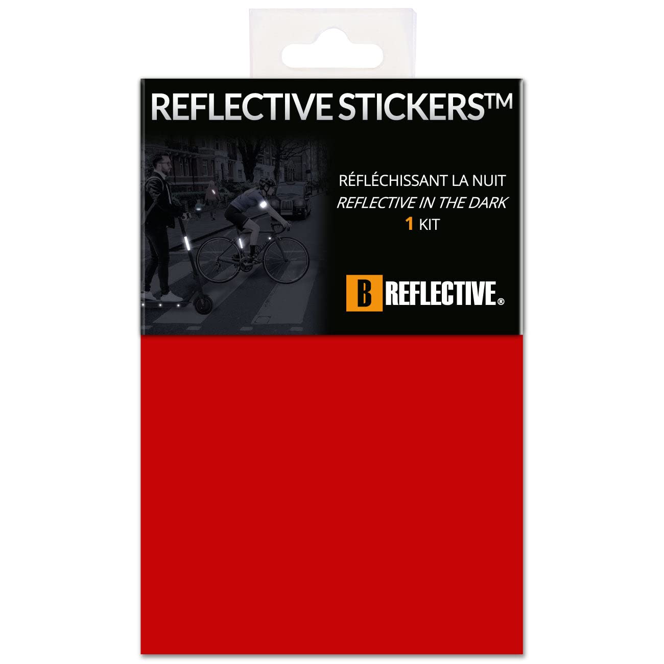 B REFLECTIVE 3M® COLORS™, Cut-out Retro-Reflective Sticker Sheet, Multi Support: Bicycle, Scooter, Motor Scooter, All Helmets, 3M Technology, 20x30 cm, Ruby red — image 1