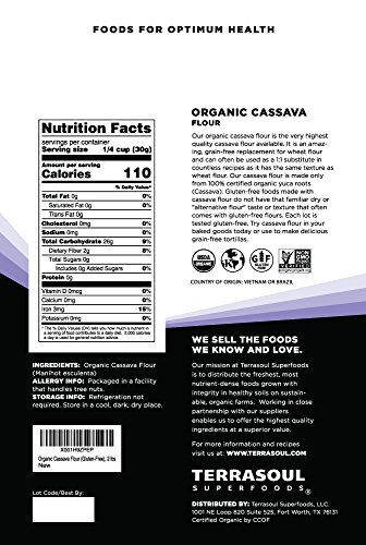 Terrasoul Superfoods Organic Cassava Flour (Gluten-Free), 6 lbs