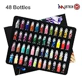 iMustech Nail Art Decorations, 48 Bottles 3D Slime Supply Kit with Glitters, Power and Beads