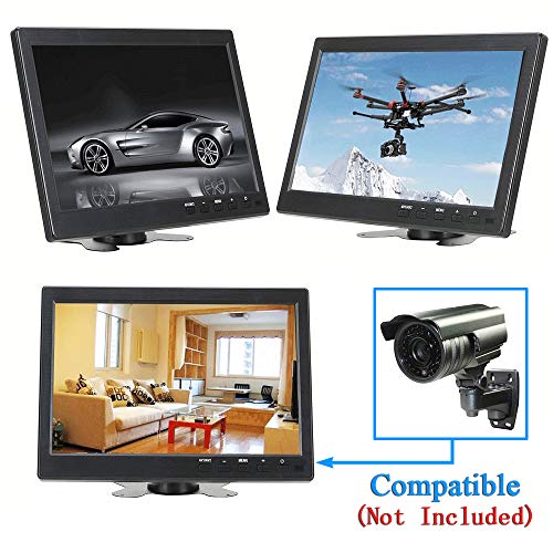 ATian 10.1 inch TFT LCD IPS 1280x800 HD Wide Viewing Angle Color Display Screen Security Monitor CCTV Surveillance Monitor Video Monitor with Speaker & AV/VGA/HDMI/BNC/USB Input