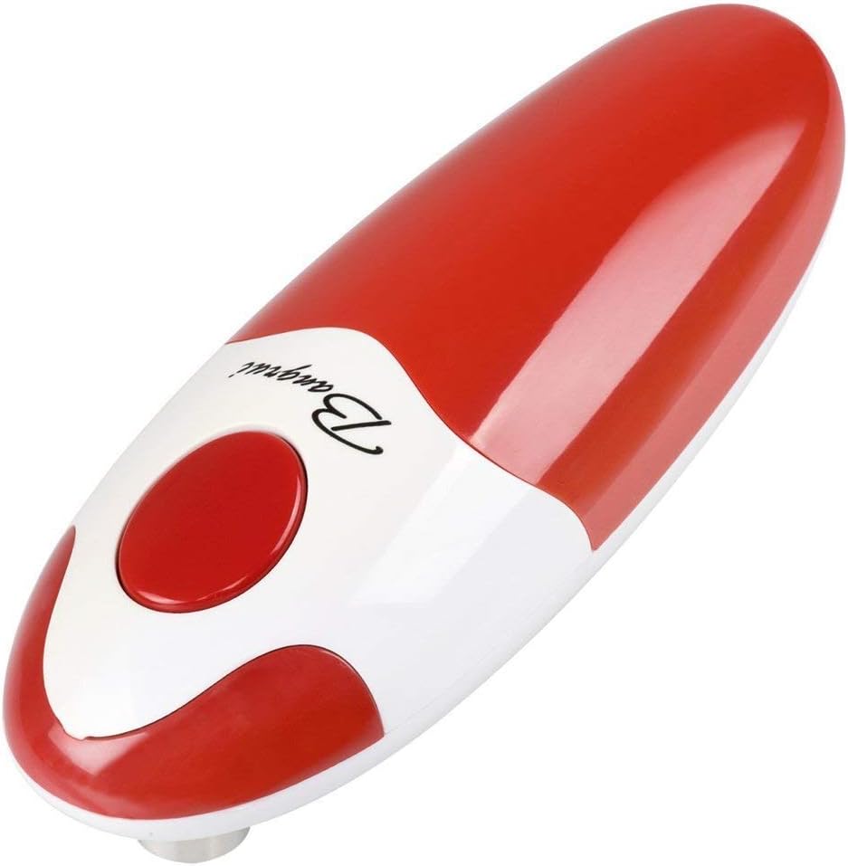 Kitchen Automatic Safety Cordless One Tin Touch Electric Can Opener& Bangrui Professional Electric Can Opener.One-Touch Switch .Smooth can Edge.Being Friendly to Left-Hander and arthritics! (Red)