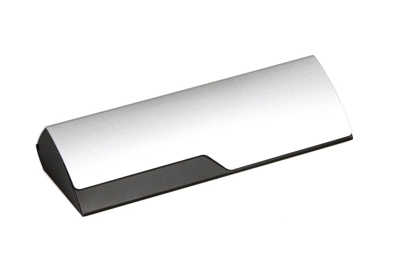 Aluminum Eyeglass Case for Small to Medium Frames in Black/Silver Buy Replica OK