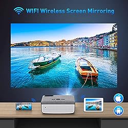 WiFi Projector with 100" Projector Screen, VILINICE