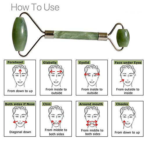 Pro-Nu Jade Roller Face Massager with Natural Jade Stone for Face Eye Massage