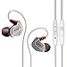 Earphones, Hi-Fi Metal Earphone Earbuds in Ear Noise Isolation Headphones,Sport Earbuds with microphone & Stereo Bass & Volume Control (Silver Stars)