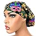 Womens Surgical Scrub Hat OR Nurse Cap Euro Style New Orleans Mardi Gras Jazz Bouffant Cap