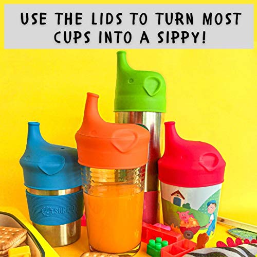 SunZio Stainless Steel NonSpill Sippy Cups for Toddlers and Kids with