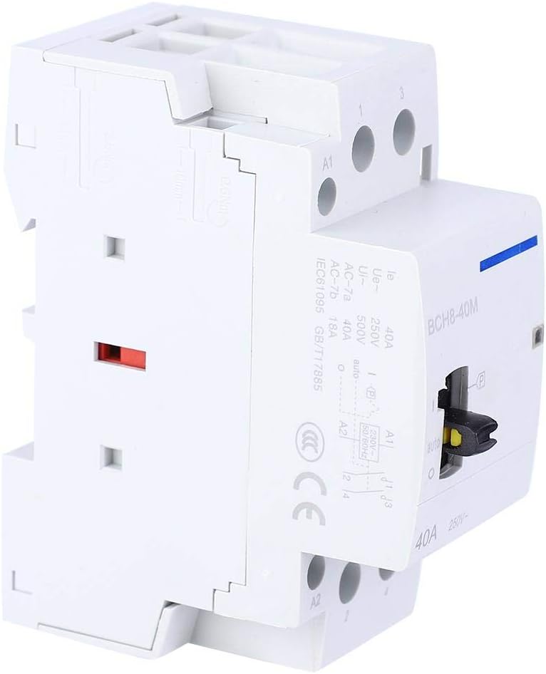 AC Contactor, BCH8-40M 2P 40A 230V Household AC Contactor DIN Rail Mount with Manual Control Switch for Household Applications(2NO) - Image 4