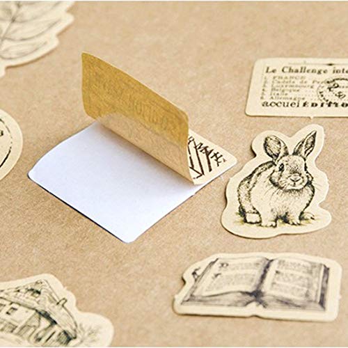 3 Sets/138 Pcs Mini Paper Stickers Vintage Sticker Decor Adhesive Sticker Envelope/Bag Seal by EORTA for Diary Planner Bottles Scrapbook DIY Craft Gift, Kids, Nature Theme
