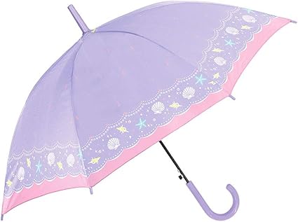 Amazon Co Jp 傘 子供用 女の子 キッズ 通学 雨具 長傘 マリン プラネット 星 アンティーク 55cm ジャンプ グラスファイバー 丈夫 可愛い 雨傘 317 Purple ベビー マタニティ