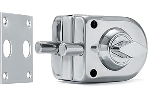 Ranbo 304 Stainless Steel Glass Door Lock Floor Latch Lock Bolt Ground Lock for Bathroom Toilet Shop Glass Doors,Polished Chromes Finish（LE-30A）