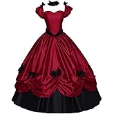Women's Gothic Victorian Rococo Dress Civil War Southern Belle Tea Party Ball Gown Medieval Evening Dress