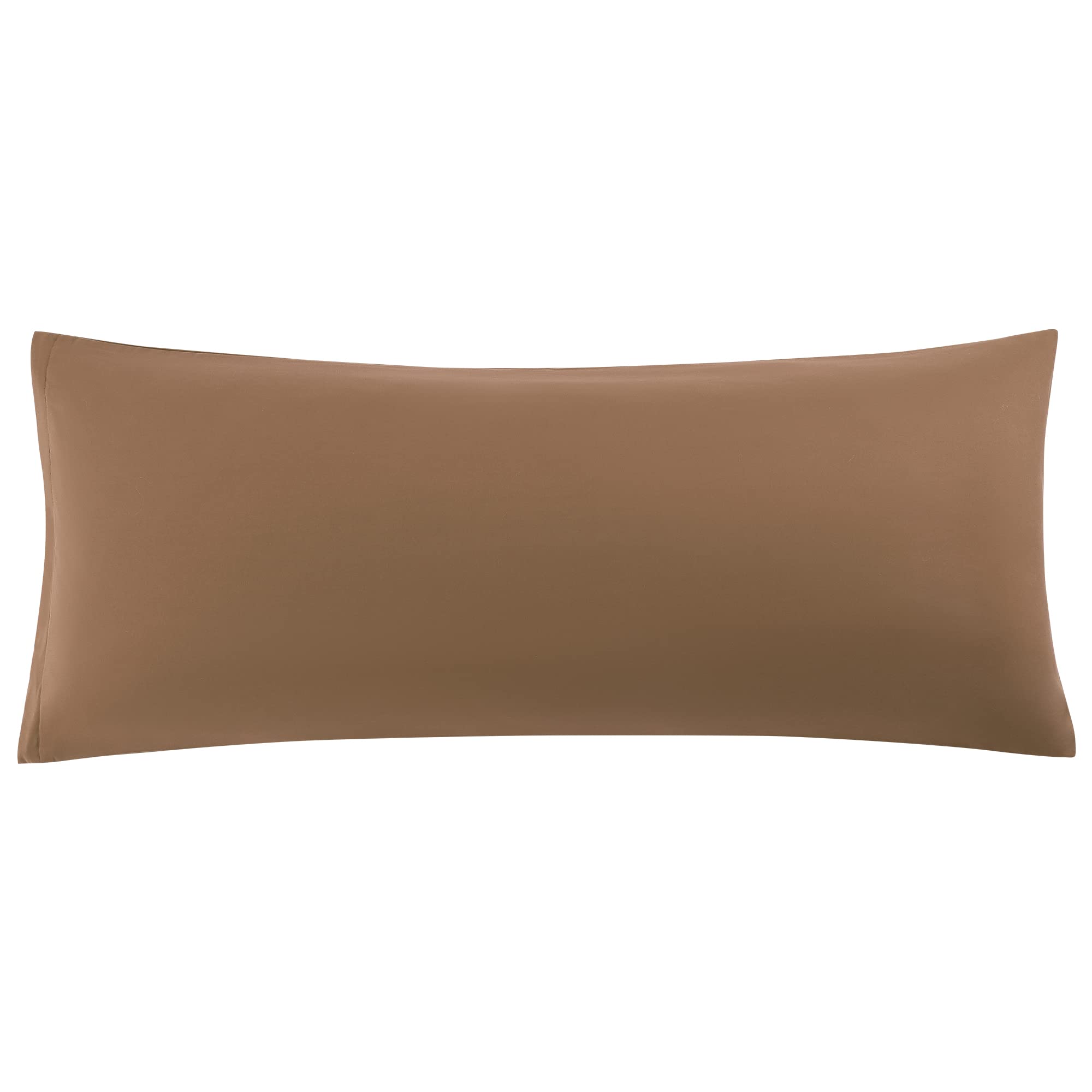 sourcing map Soft Brushed Microfiber Body Pillow Cover with Zipper Closure, Bolster Pillow Cases Long Pillow Cases for Body Pillow Brown 20"x48"(4ft)