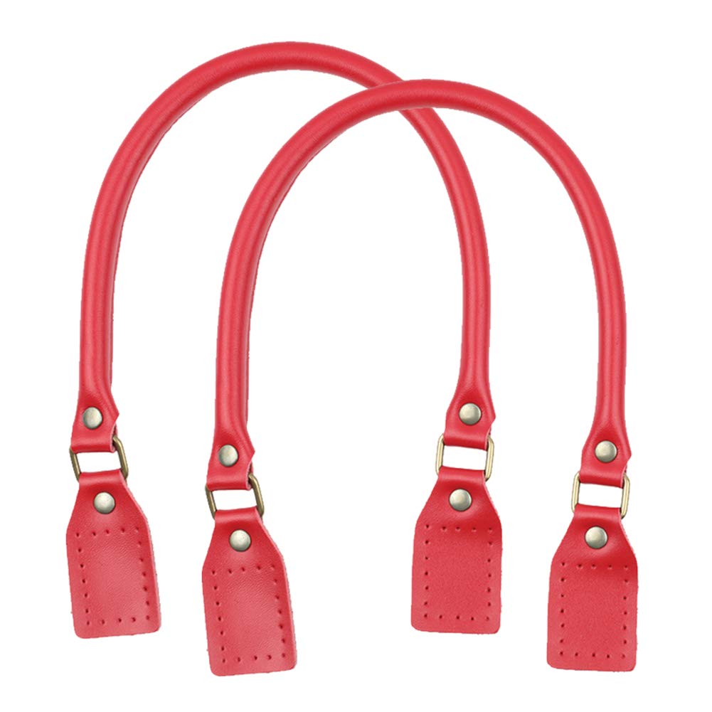Asudaro Pack of 2 Women's Bag Handles, Bag Handles, Shoulder Straps, Shoulder Straps, Handles, DIY Replacement Shoulder Straps for Shopper Tote Handbag, 40/50/60 cm, Red