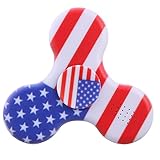 HAND SPINNER Wireless Bluetooth US Flag Triangle LED Fidget Hand Spinner EDC Focus Finger Toy for Kids ans Adults (H02)