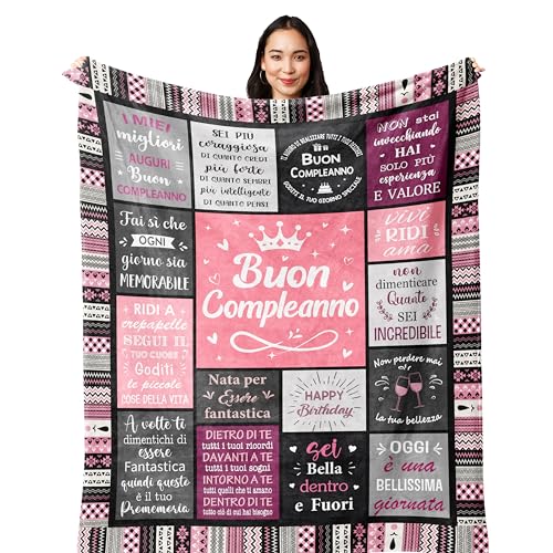 Yesbird Women's Birthday Gift, Best Friend Birthday Gift, Happy Birthday, Birthday Gift for Mother/Daughter/Sister/Girl/Wife/Grandma, Gift Ideas for Women Birthday Useful Blanket 130 x 150 cm