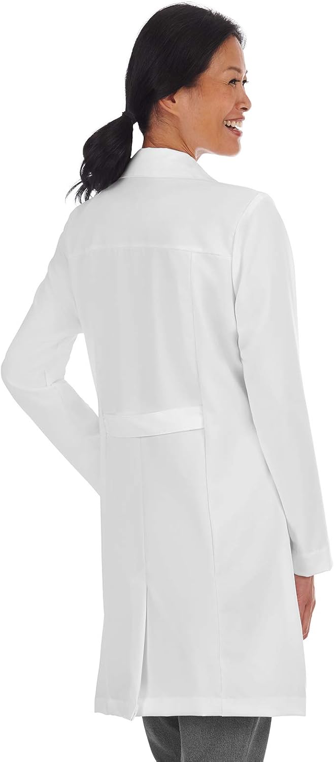 Meta Pro 885 Women's 35" Buckle Tri Blend Stretch Lab Coat: Clothing