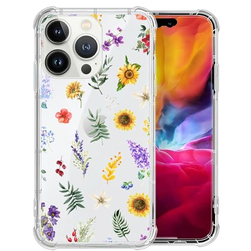 Yuning419 Compatible with iPhone 15 Pro Case,Soft TPU Transparent Shockproof Protective Cover Clear Case for iPhone 15 Pro,Assorted Flowers at Amazon