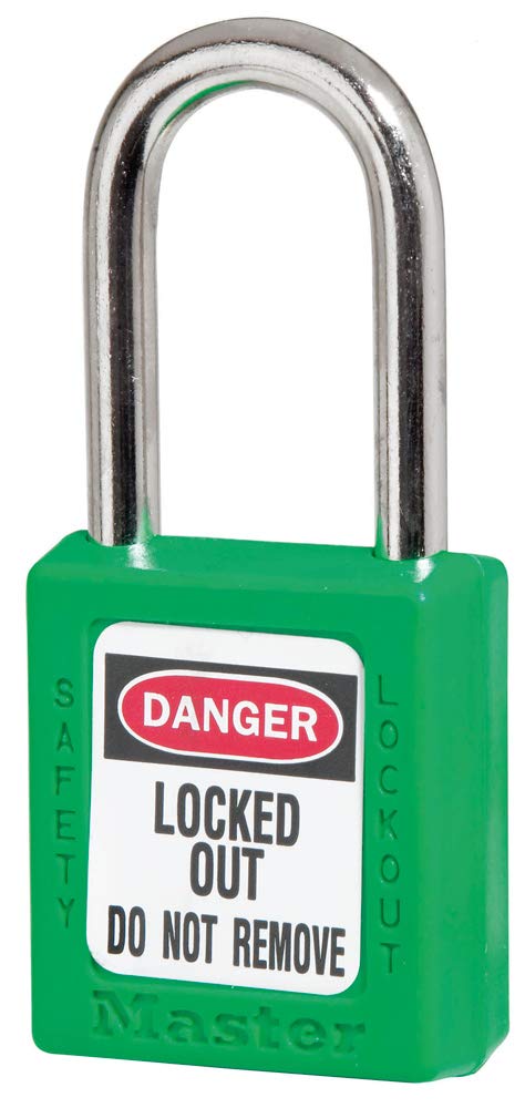 Caledonia Signs 53318 Safety Lockout Padlock, Keyed Different, Green