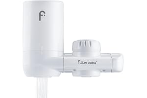 Filterbaby Faucet-Mounted Water Filter for Skin Care - Hydrate & Brighten Skin While it Cleans - Targets, Heavy Metals - Fits Most Standard US Faucets - Three Settings - White