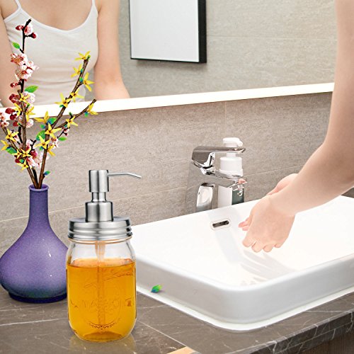 NM 2 Pack Mason Jar Soap Lotion Dispenser Lids & 2 Pack Mason Jar Flower Frog Insert Grid Lids for Regular Mouth Mason,Ball,Canning Jars - Thumbnail 5