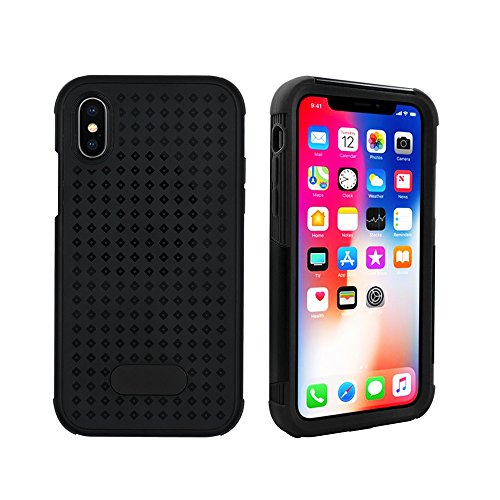 Iphone x case,super soft silicone case+black back cover…